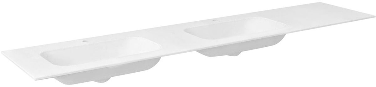 Sapho Aruba lavabo 240x51.5 cm rectangulaire de meuble-double blanc mat AR240-B2L
