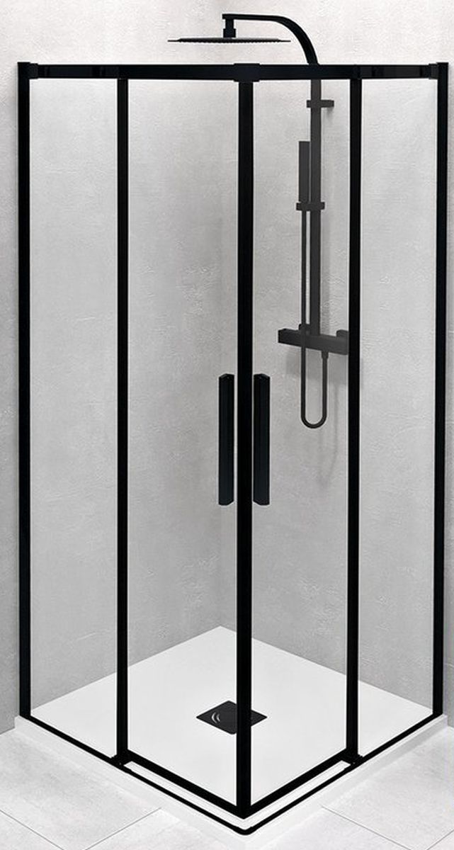 Polysan Altis Line Black cabine de douche 80x80 cm carrée noir mat/verre transparent AL1582B