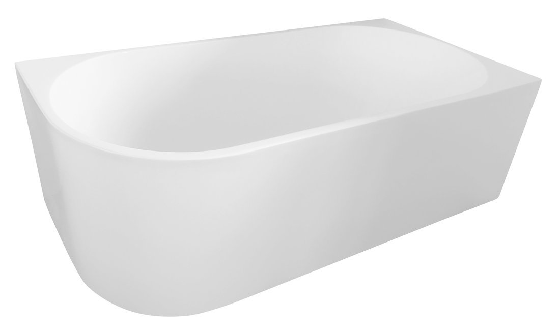 Aqualine Tibera baignoire murale 170x80 cm ovale blanc E1015