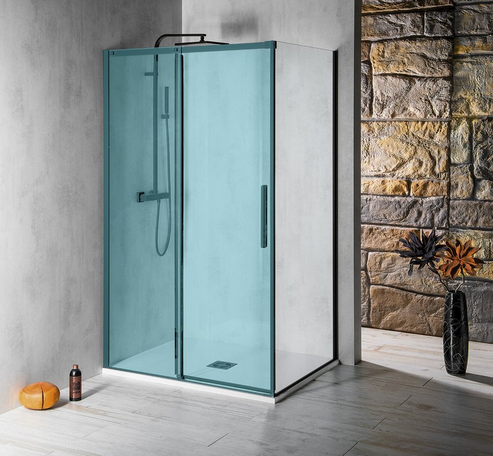 Polysan Altis Line Black paroi de douche 100 cm noir mat/verre transparent AL6112B
