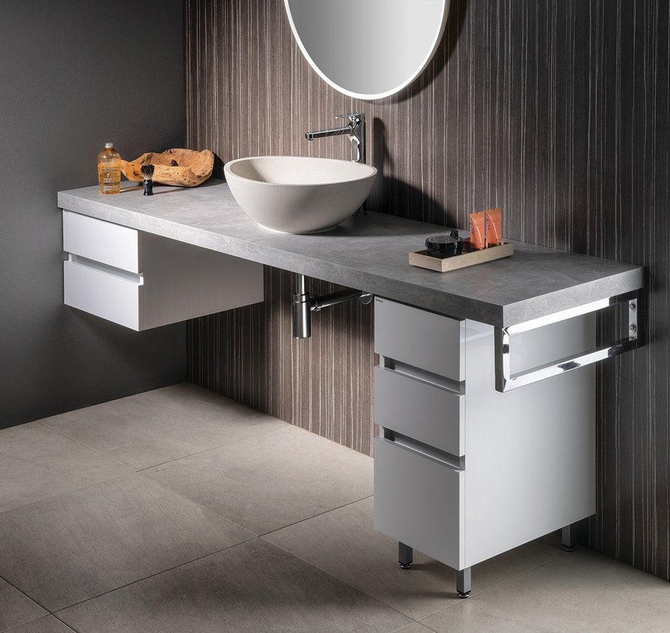 Sapho Avice plan de travail 190x49.5 cm graphite-gris AV197