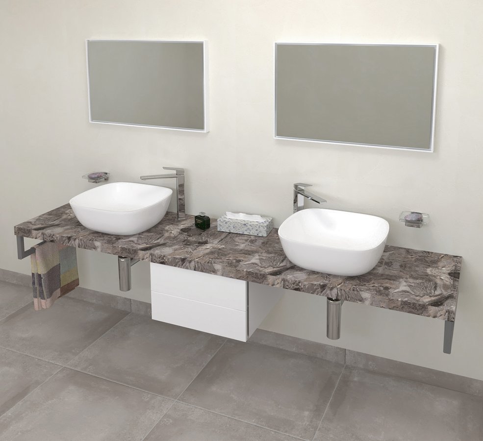 Sapho Avice plan de travail 210x49.5 cm gris AV2110