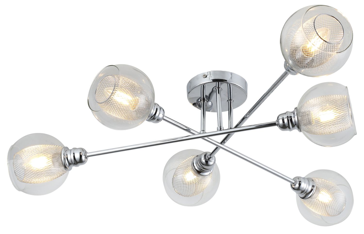 Candellux Dixi plafonnier 6x40 W chrome-transparent 36-61362