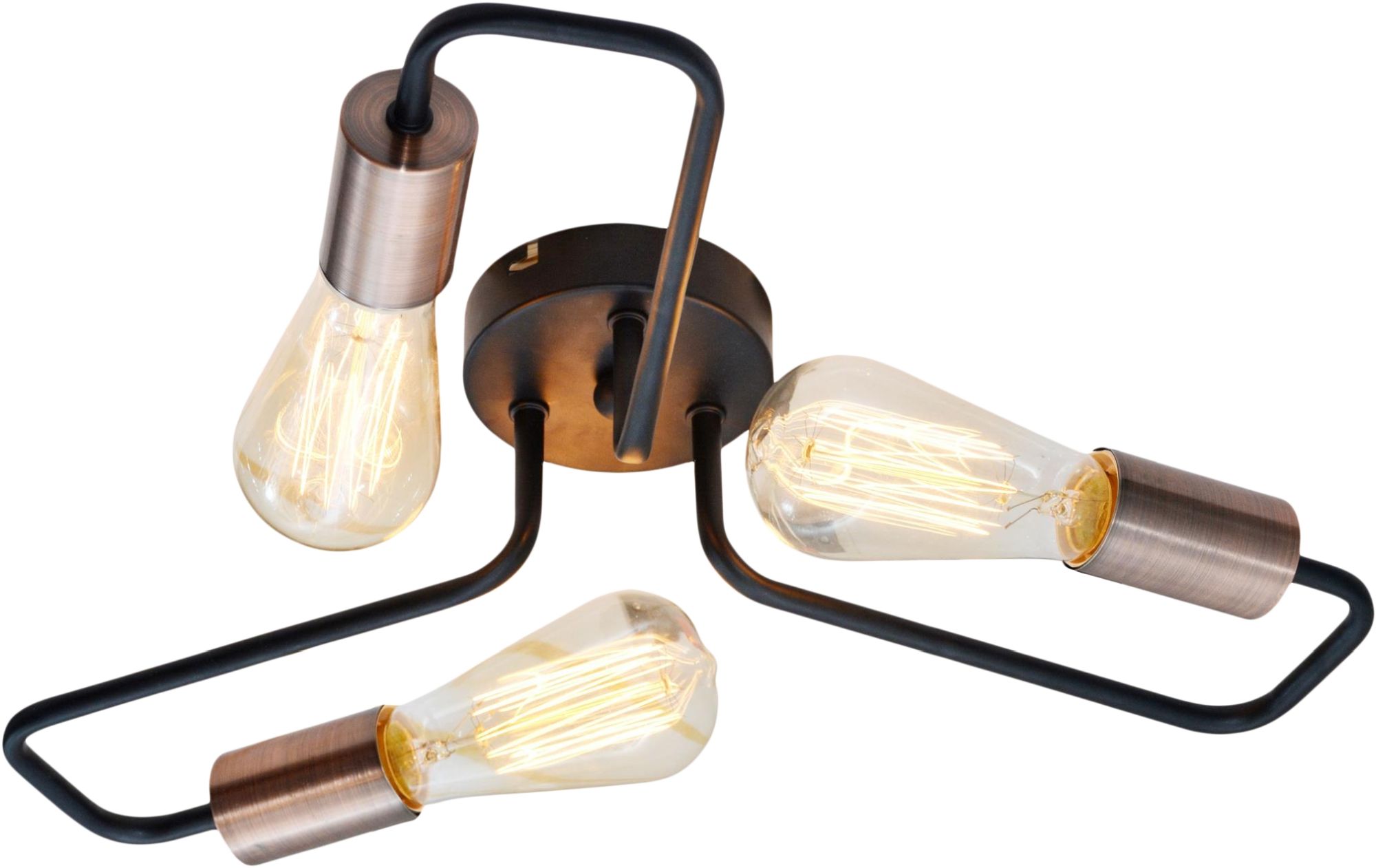 Candellux Herpe plafonnier 3x60 W noir-cuivre 33-66916