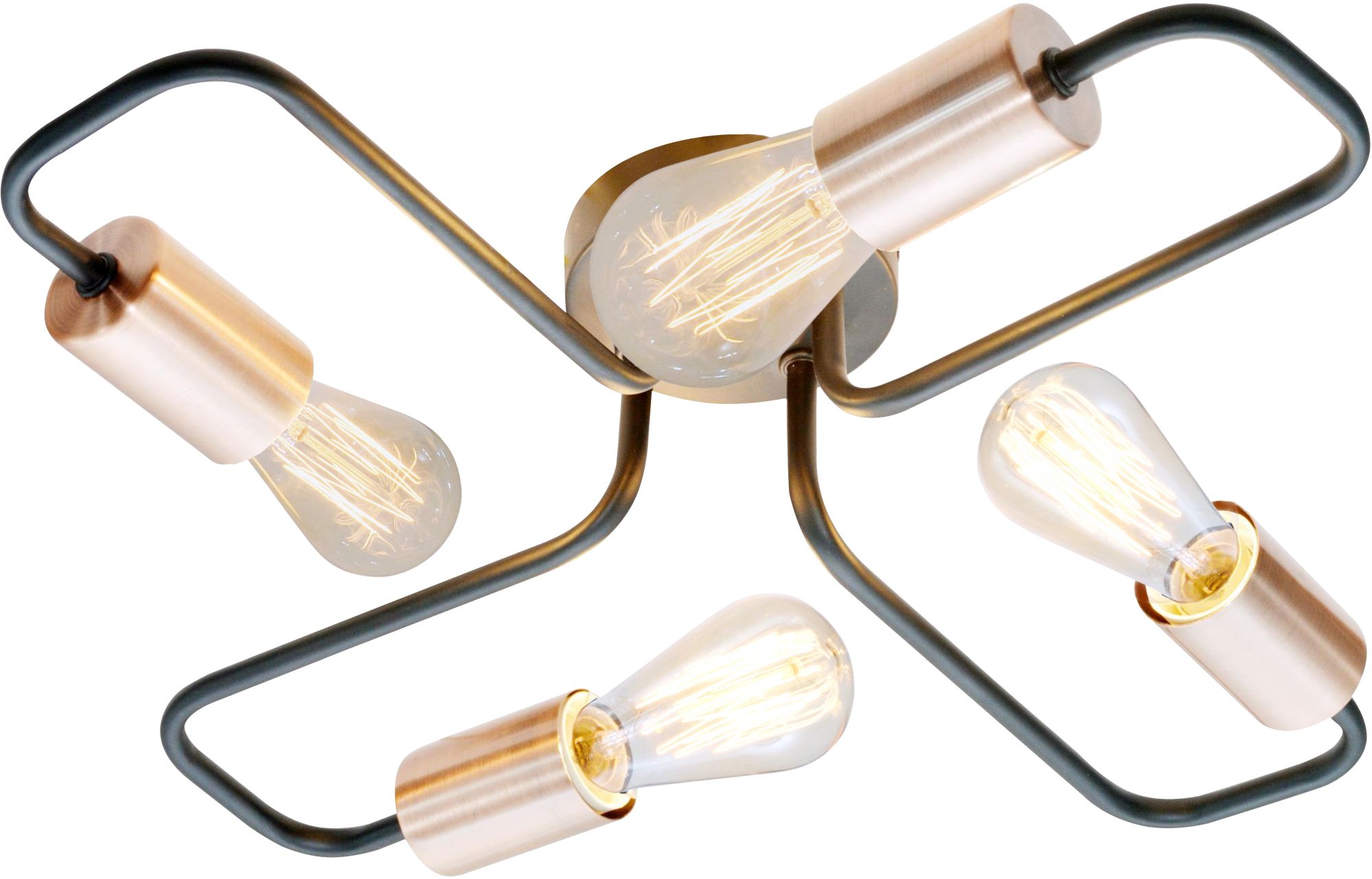 Candellux Herpe plafonnier 4x60 W noir-cuivre 34-66923