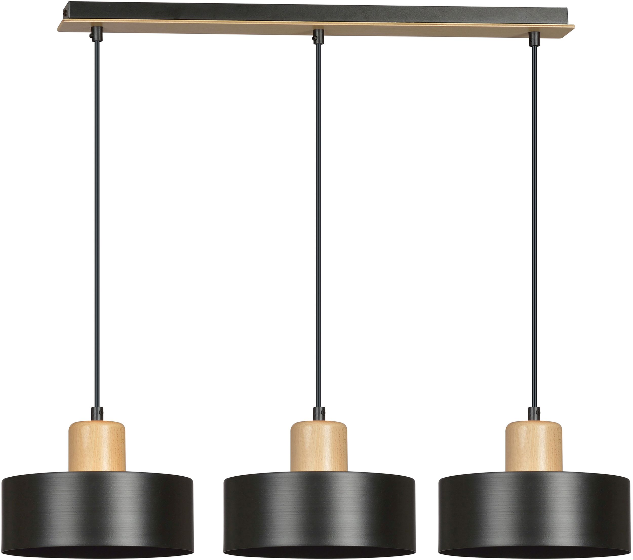 Emibig Torin lampe suspendue 3x15 W noir-bois 1046/3