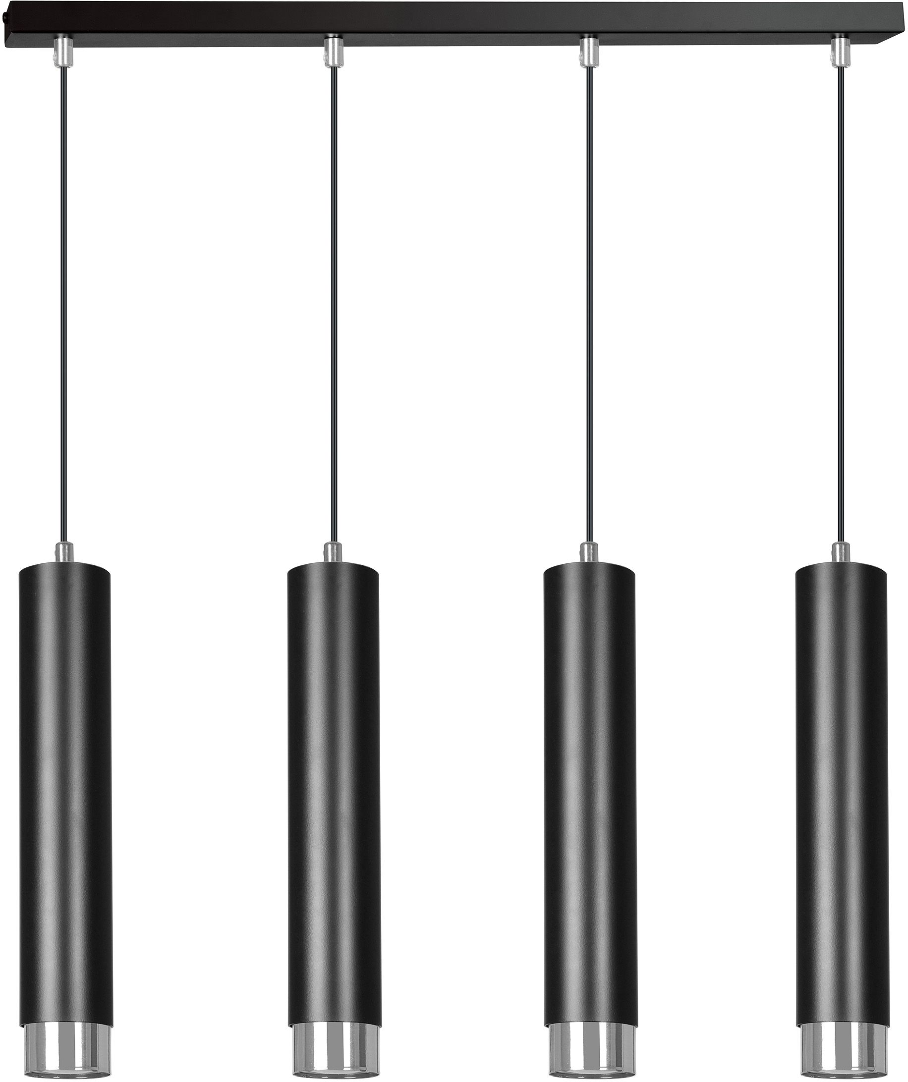 Emibig Kibo lampe suspendue 4x8 W noir-chrome 643/4