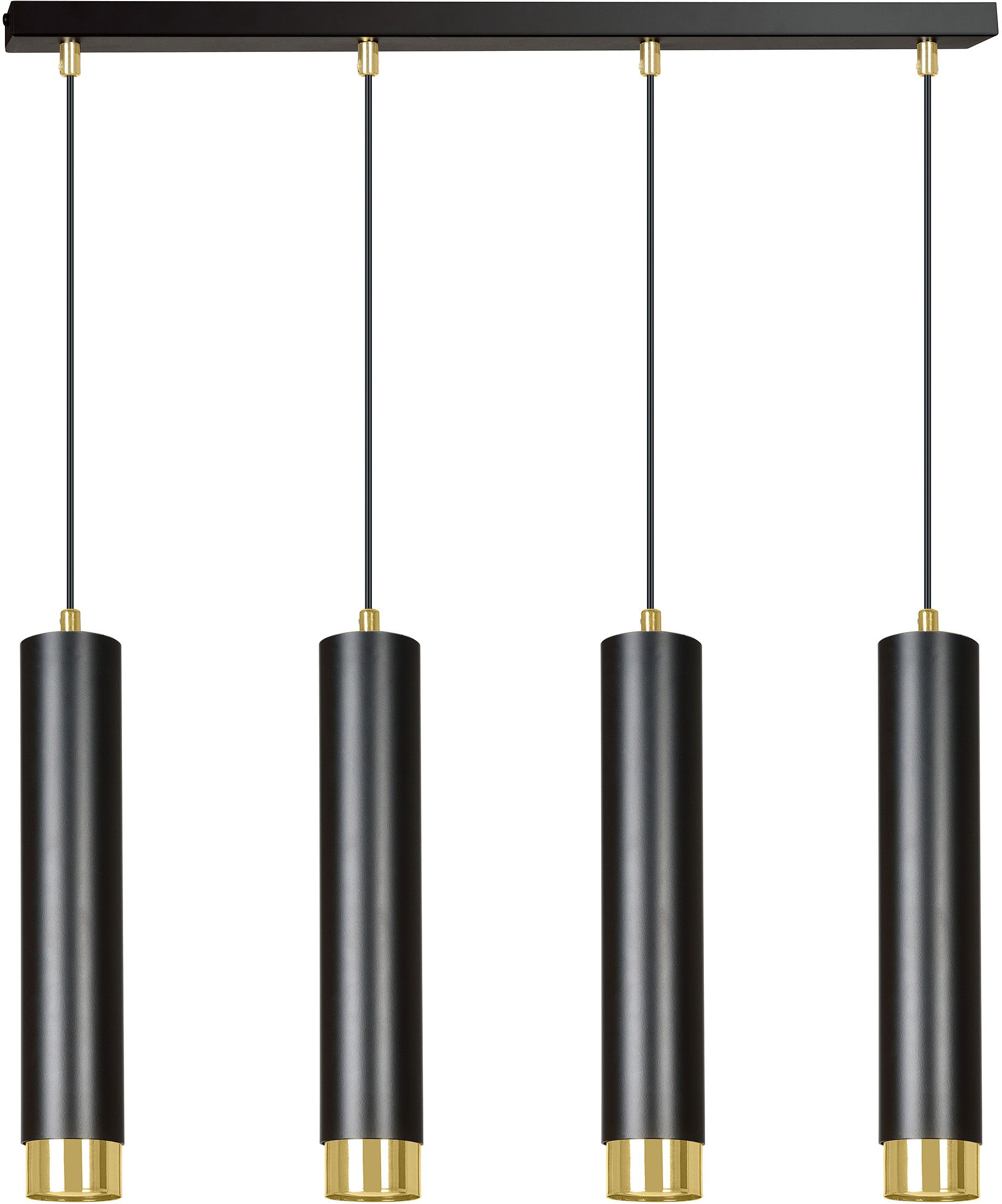 Emibig Kibo lampe suspendue 4x8 W noir-doré 644/4