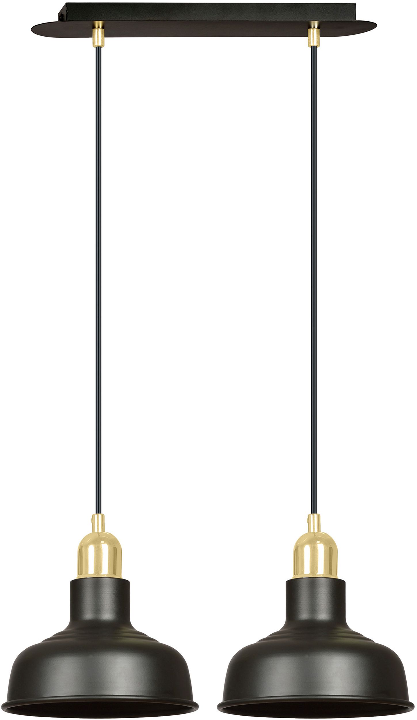 Emibig Ibor lampe suspendue 2x15 W noir-doré 1042/2