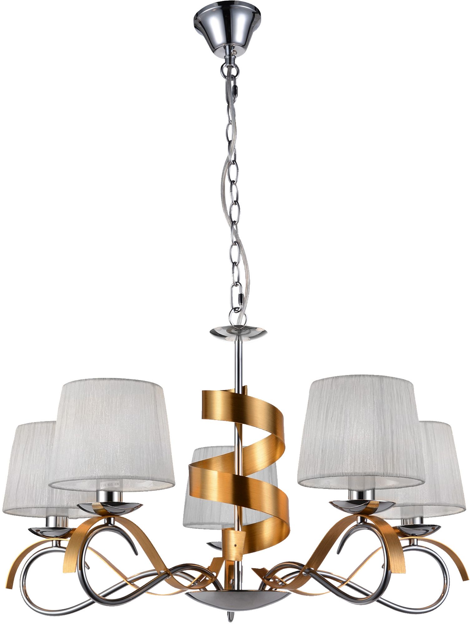 Candellux Denis lampe suspendue 5x40 W chrome-doré 35-23445