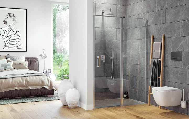 Set paroi de douche Excellent Mazo KAEX.3025.1S.1400.LP, porte de douche Excellent Mazo KAEX.3025.1D.0650.LP