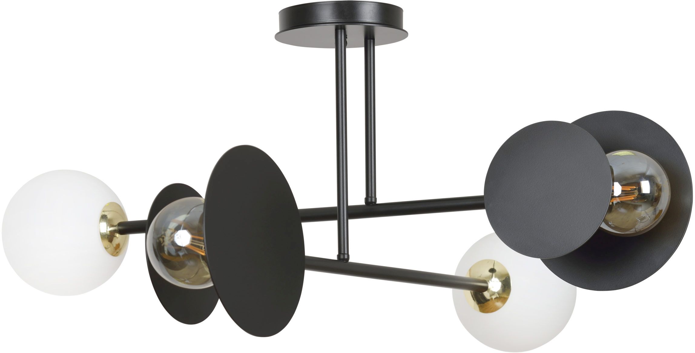Emibig Minerva plafonnier 4x15 W blanc-noir-doré 612/4