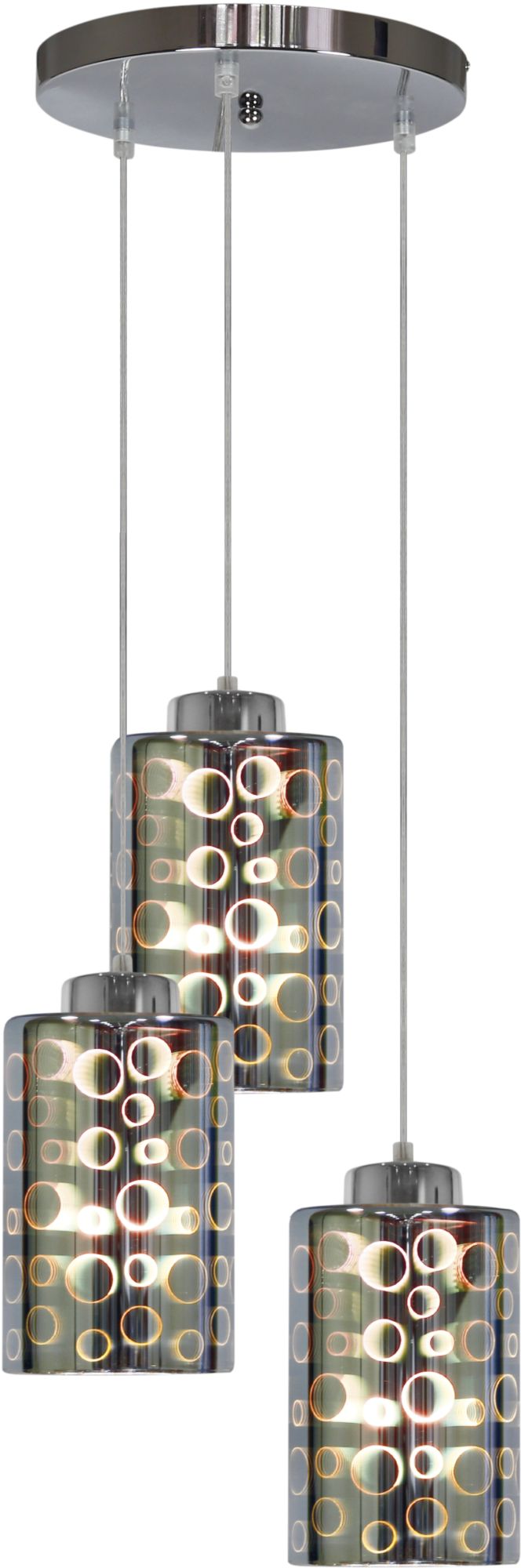 Candellux Nocturno lampe suspendue 3x40 W chrome-multicolore 33-57747