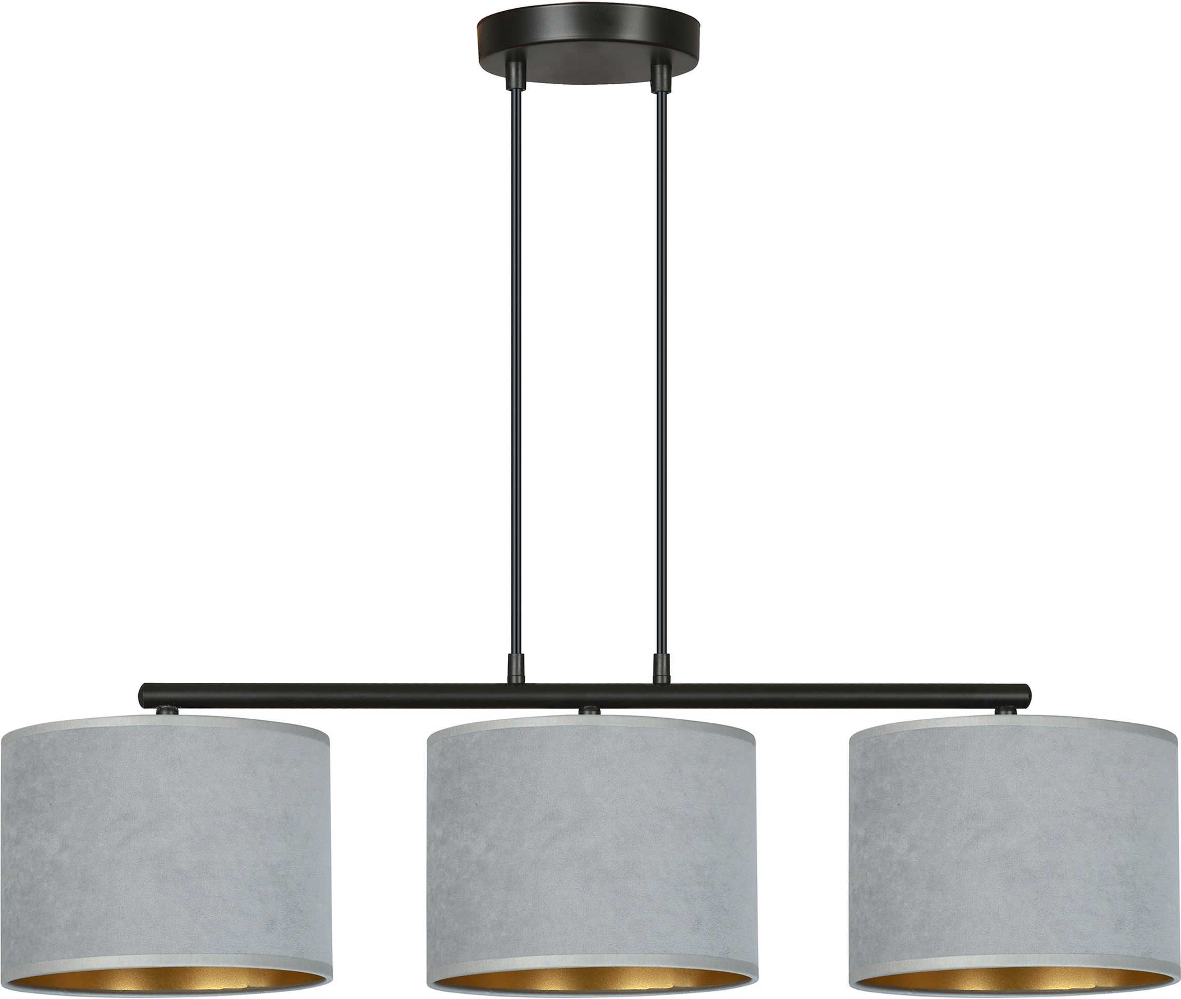 Emibig Hilde lampe suspendue 3x15 W noir-doré-gris/cendre 1050/3
