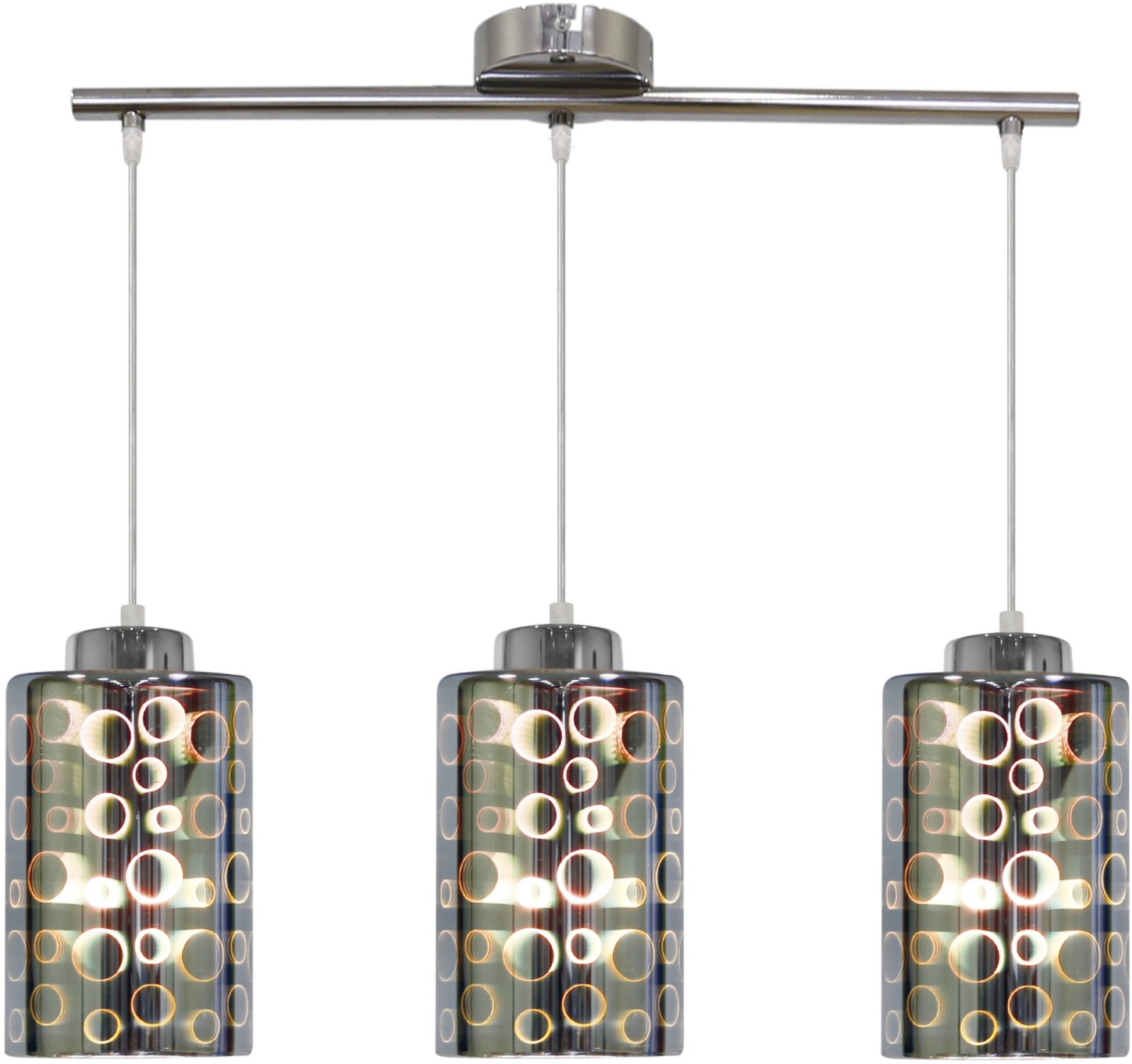 Candellux Nocturno lampe suspendue 3x40 W chrome-multicolore 33-57709