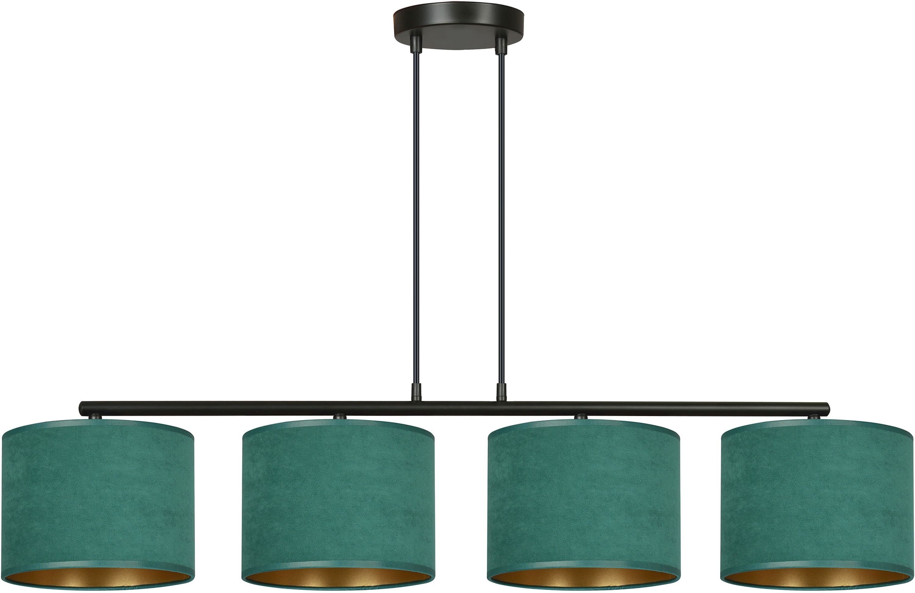 Emibig Hilde lampe suspendue 4x15 W noir-vert-doré 1051/4