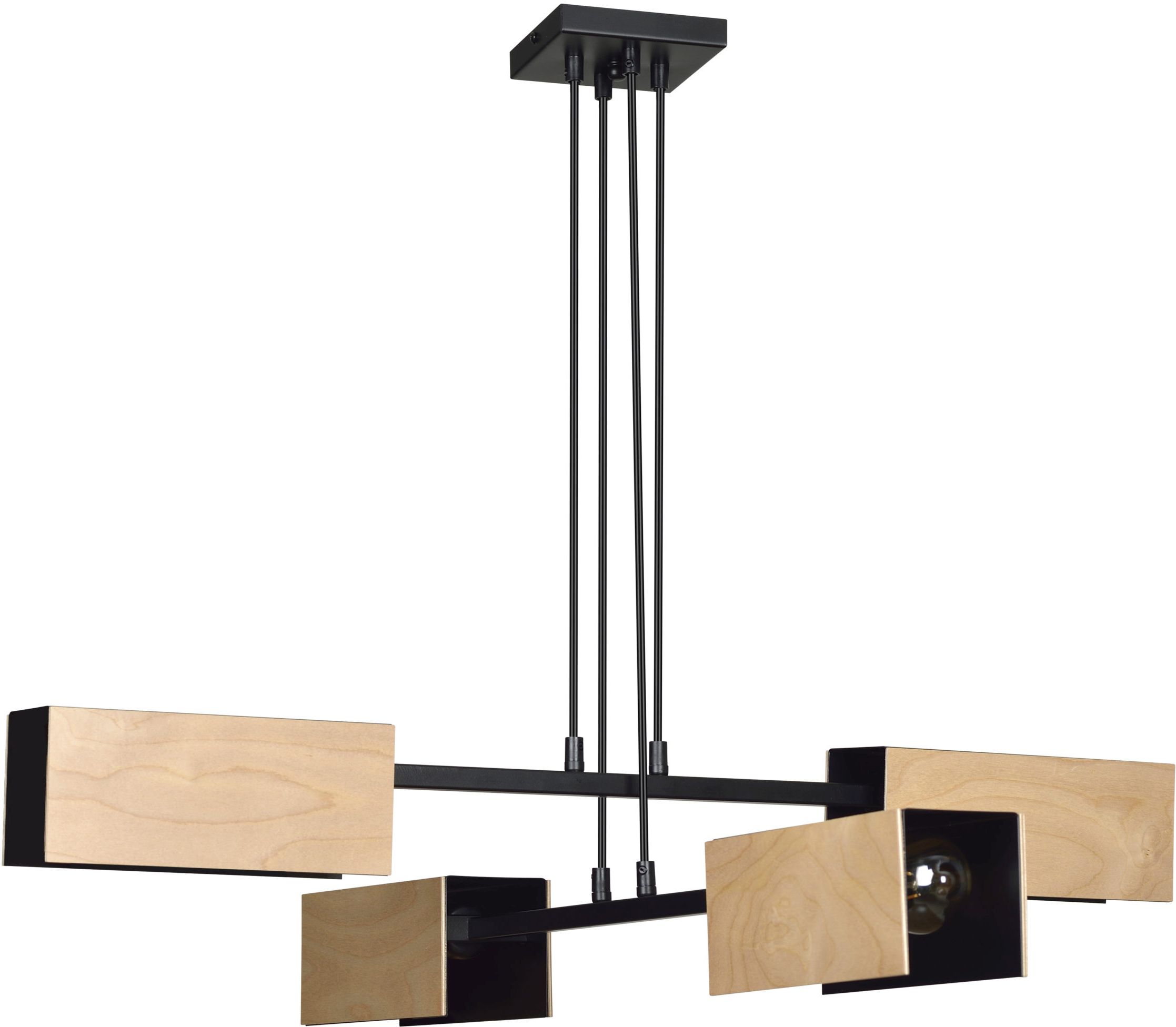 Emibig Zaper lampe suspendue 4x15 W noir-bois 616/4