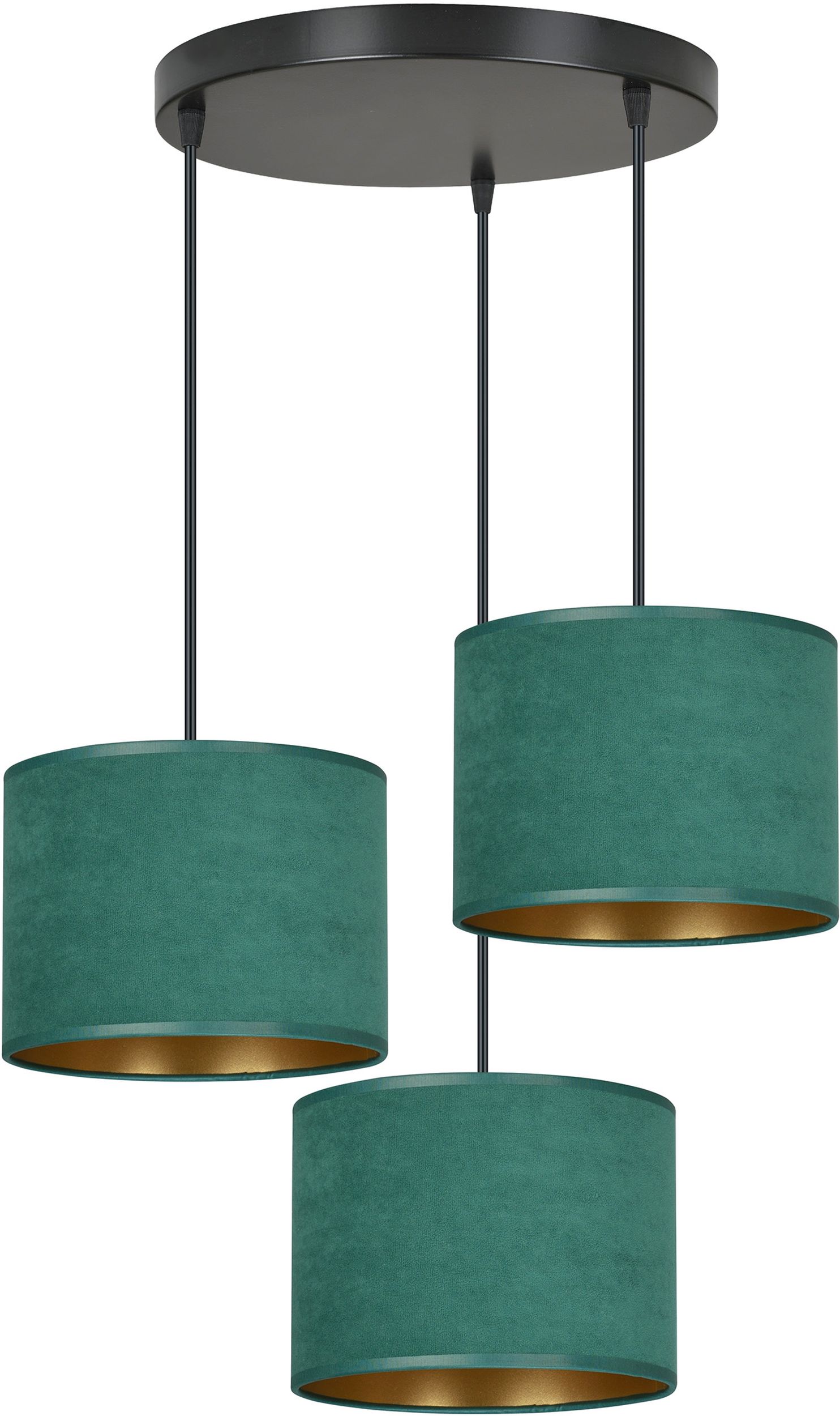 Emibig Hilde lampe suspendue 3x15 W vert-doré 1051/3PREM