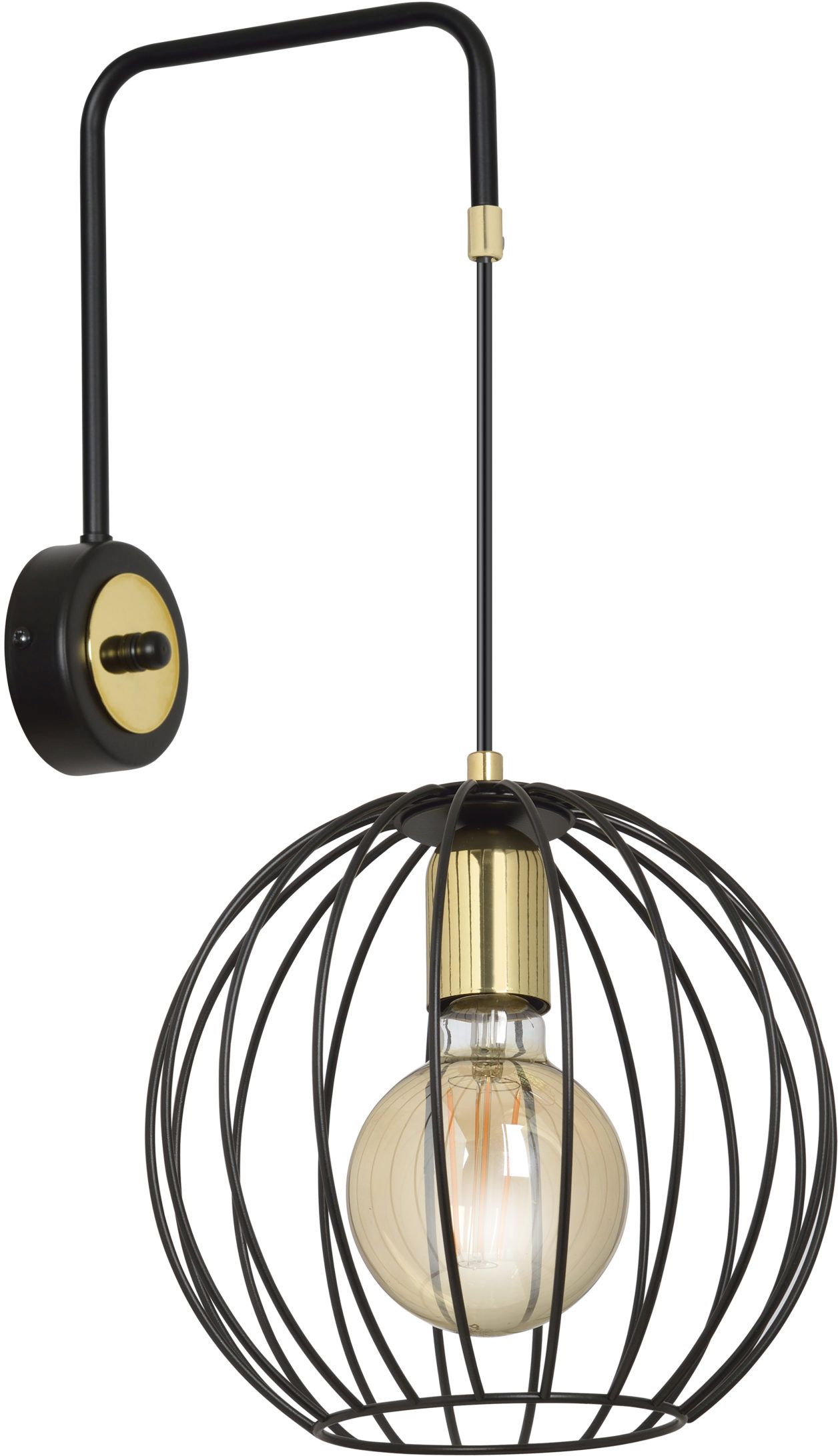 Emibig Albio applique murale 1x15 W noir-doré 144/K1