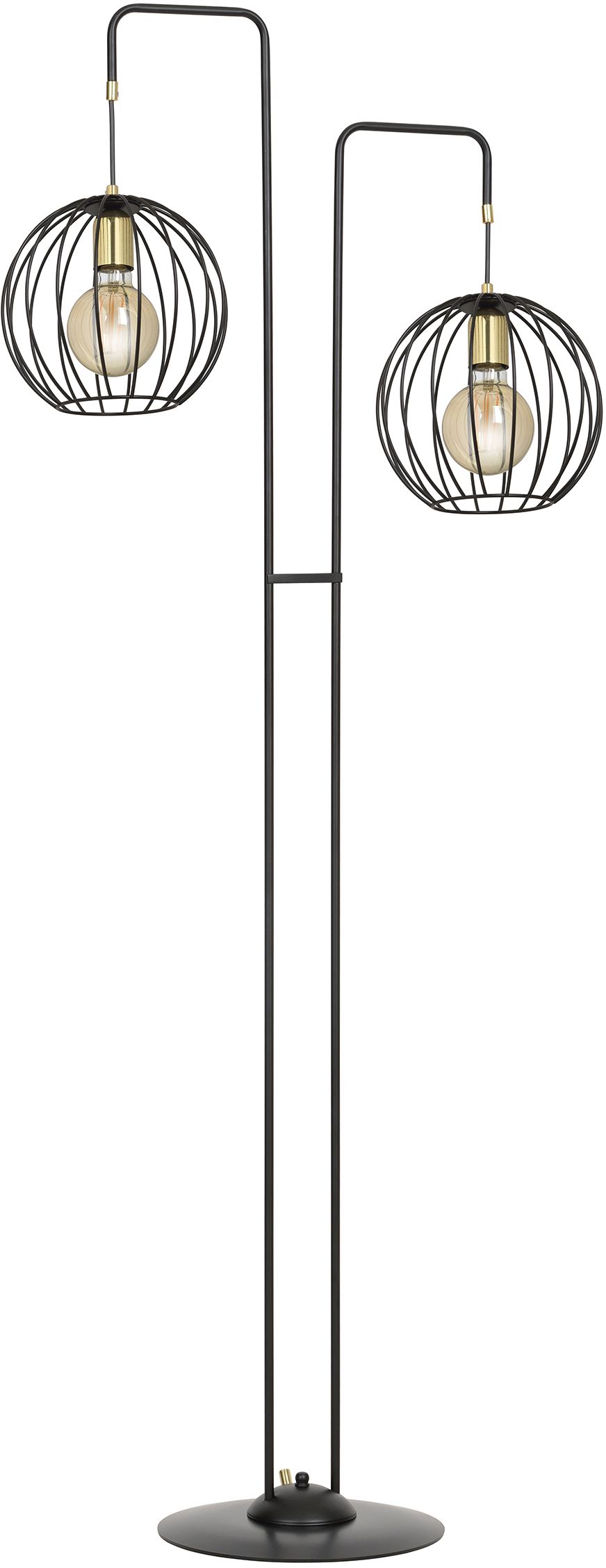 Emibig Albio lampadaire 2x15 W noir-doré 144/LP2