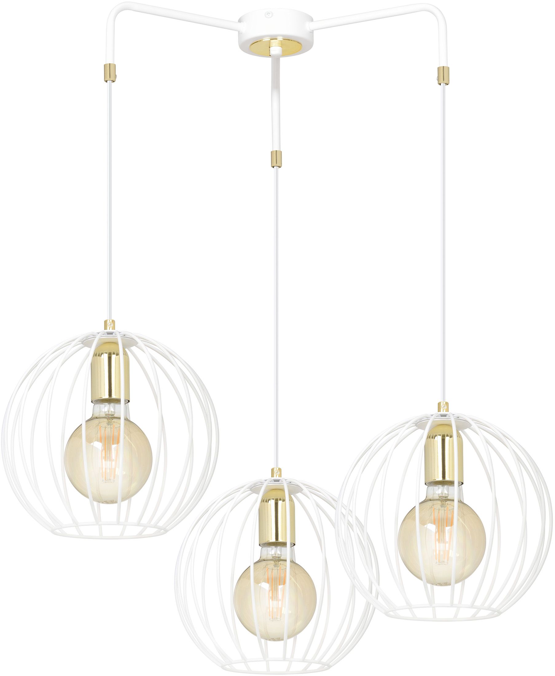 Emibig Albio lampe suspendue 3x15 W blanc-doré 145/3