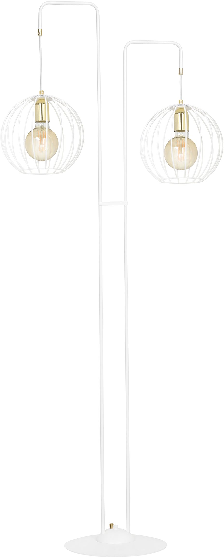 Emibig Albio lampadaire 2x15 W blanc-doré 145/LP2