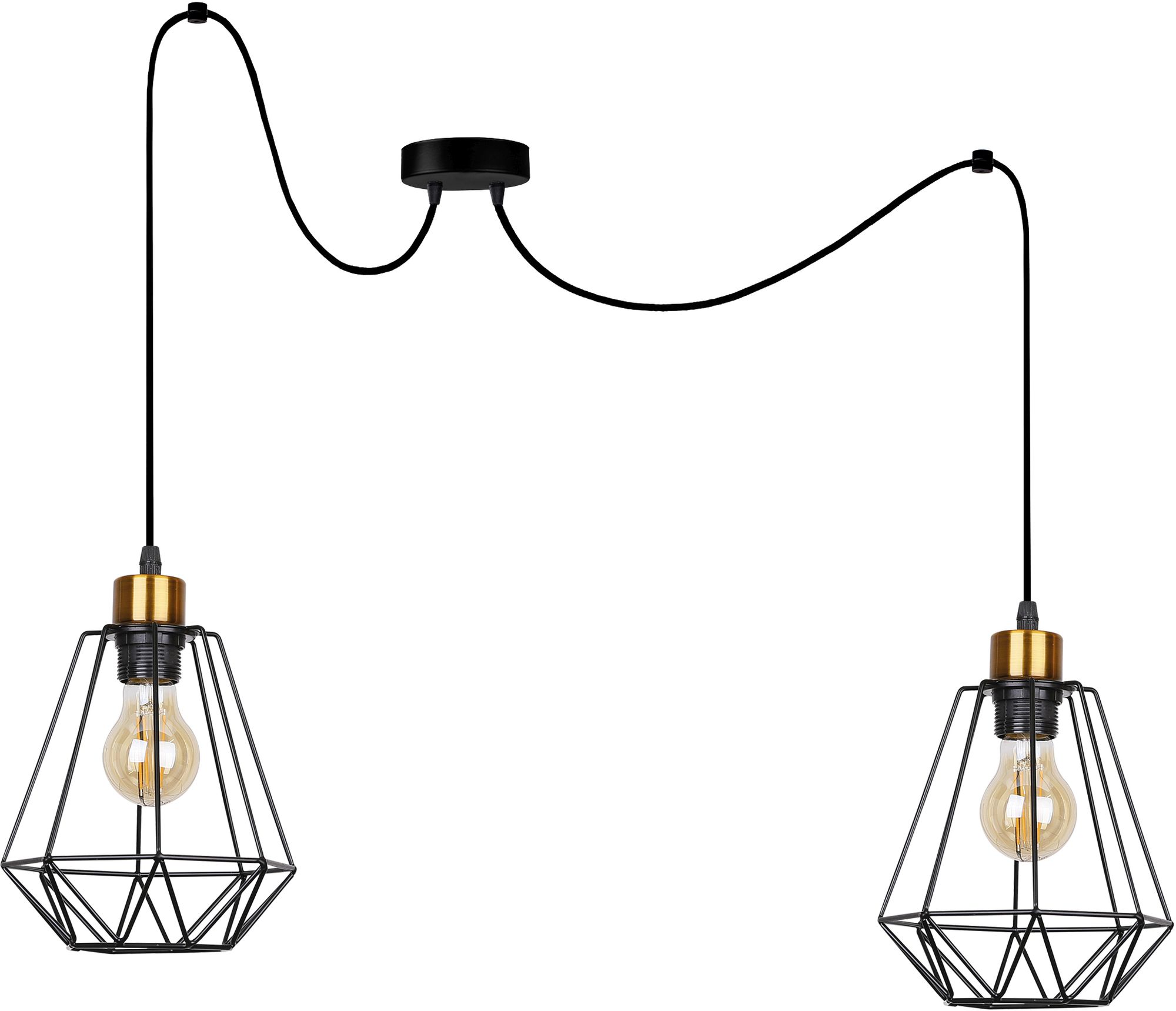Candellux Primo lampe suspendue 2x60 W noir-patine 32-00286