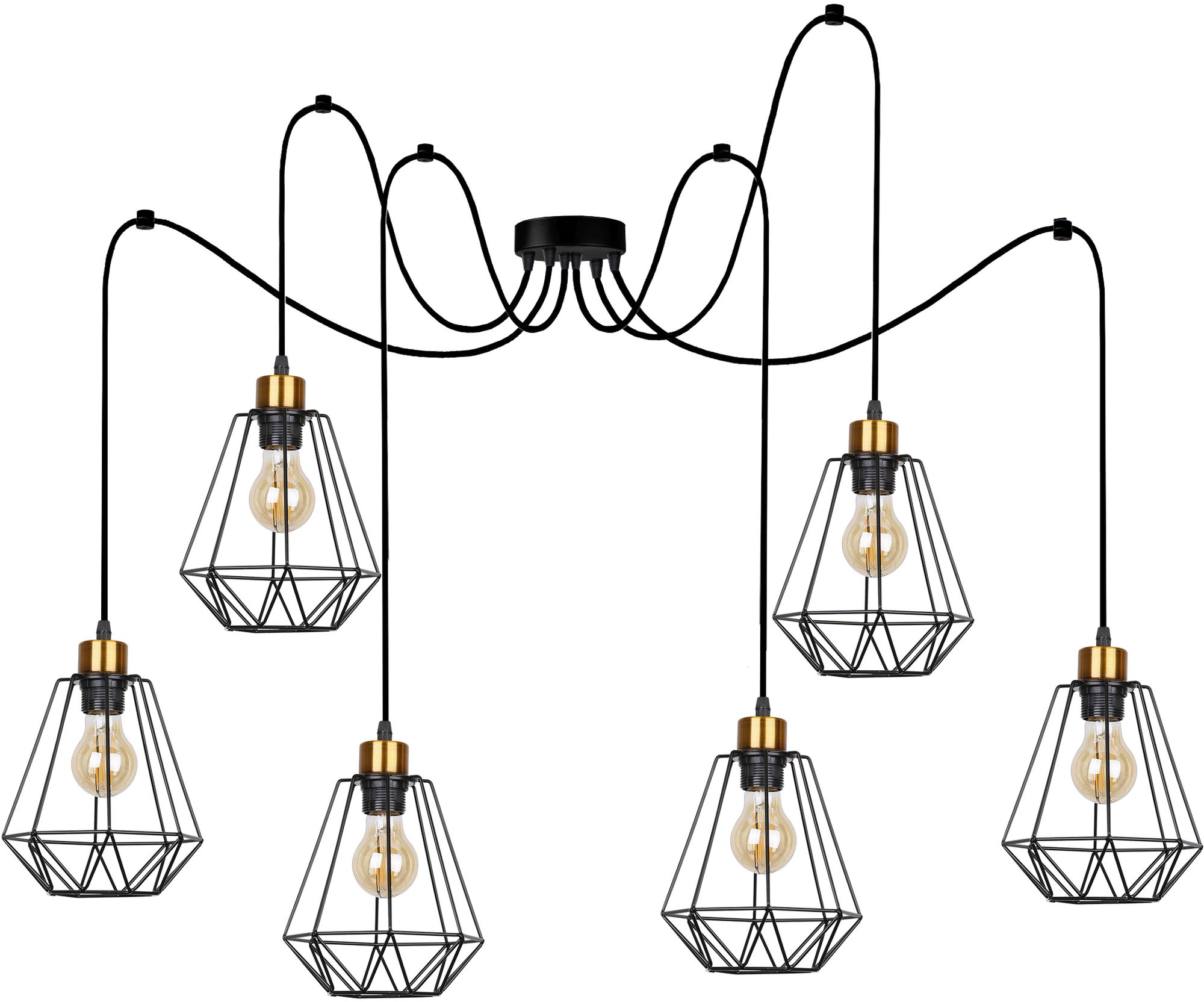 Candellux Primo lampe suspendue 6x60 W noir-patine 36-00316