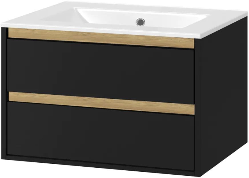 Excellent Tuto armoire 80x45.7x50 cm sous-lavabo suspendu noir-chêne MLEX.0103.800.BKBL