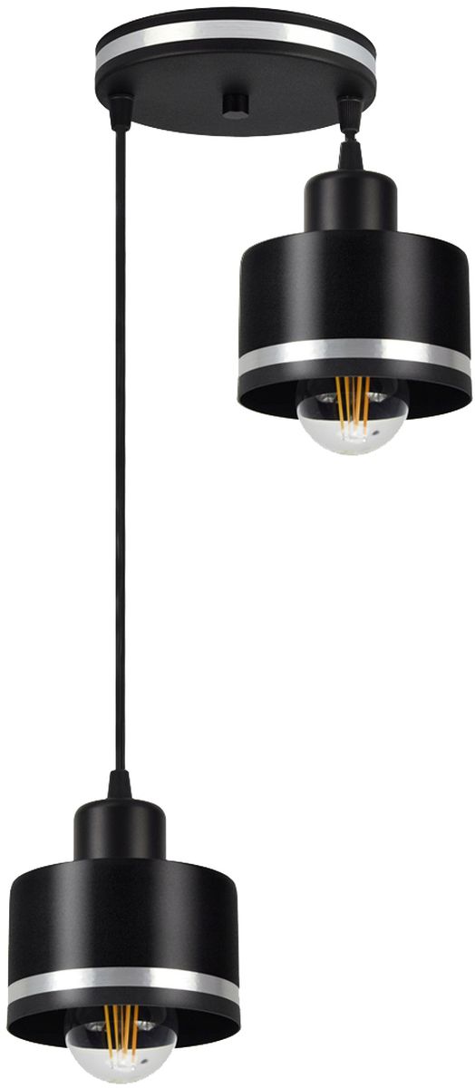 Candellux Wama lampe suspendue 2x40 W noir-chrome 32-00477