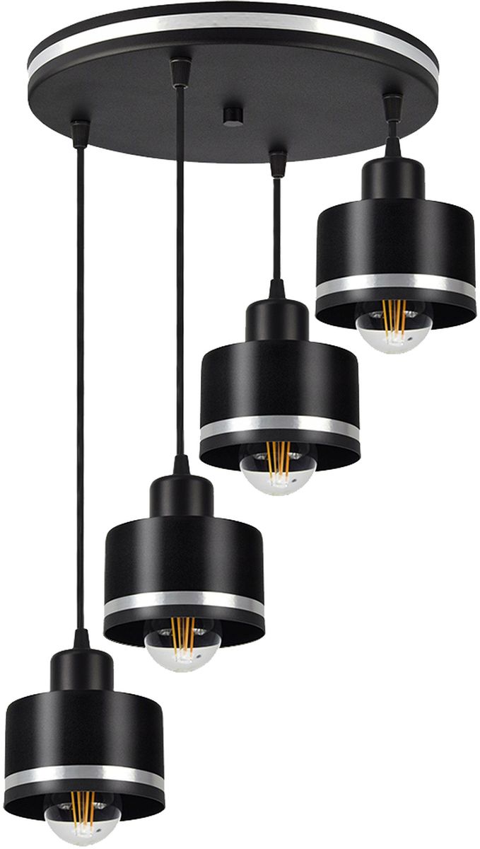 Candellux Wama lampe suspendue 4x40 W noir-chrome 34-00491