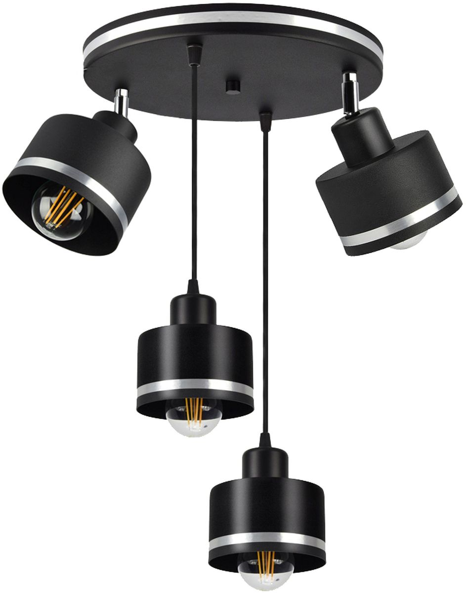 Candellux Wama lampe suspendue 4x40 W noir-chrome 34-00507