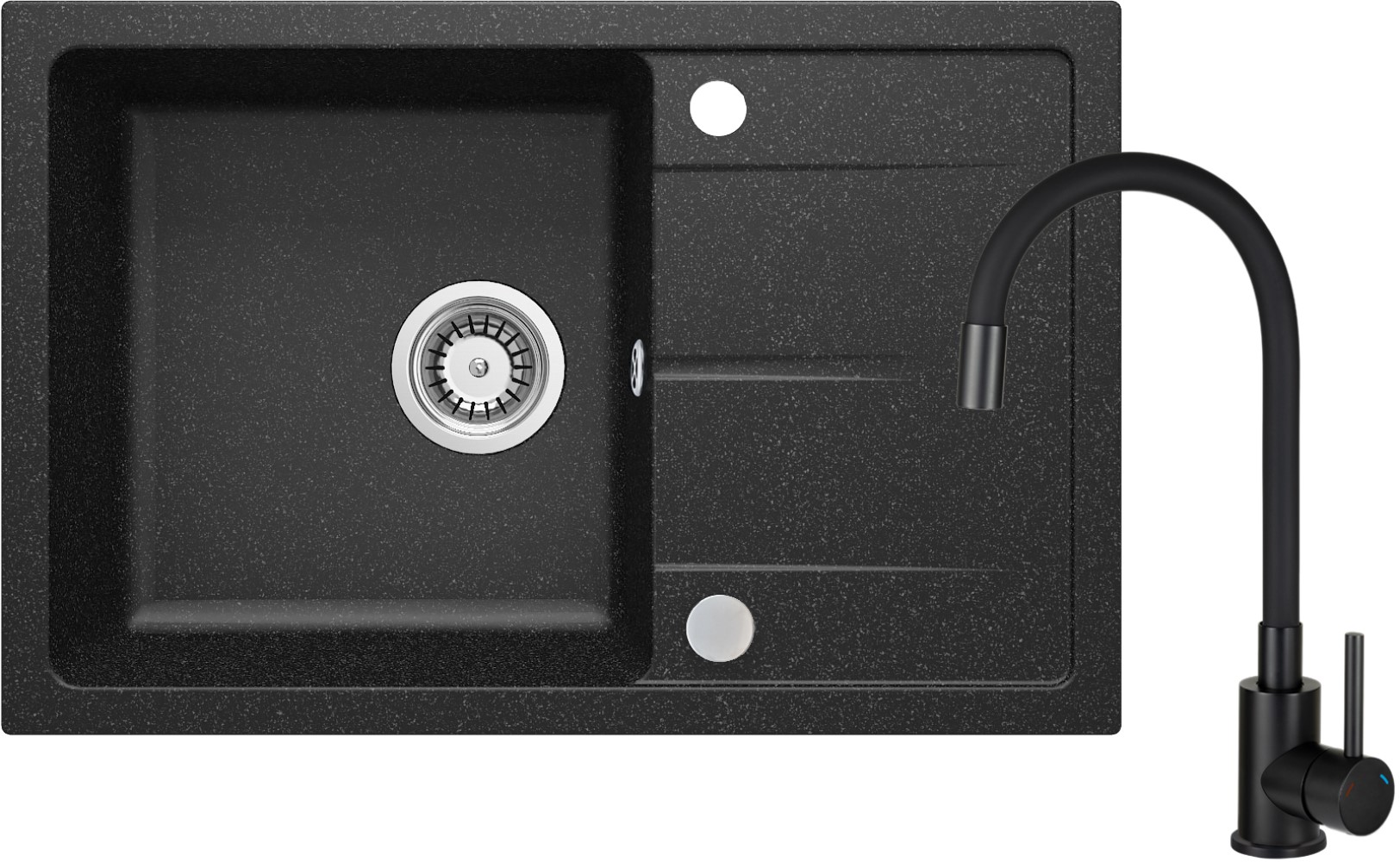 Deante Leda évier avec mitigeur graphite/noire ZRDP2113