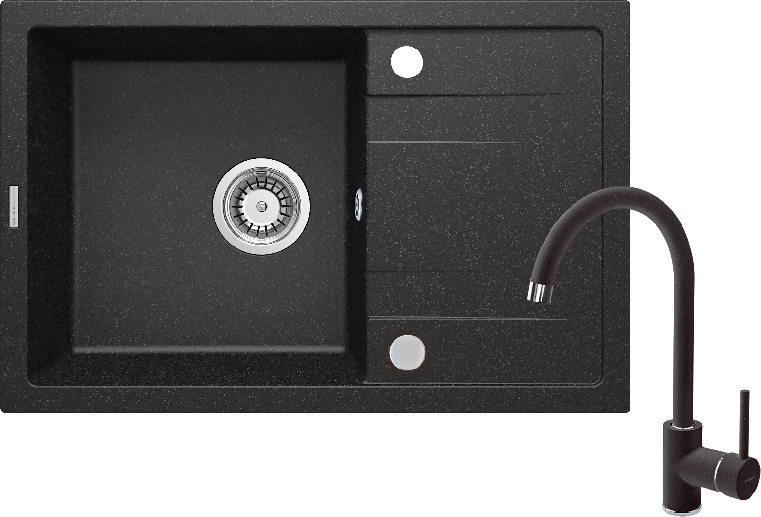 Deante Corio évier avec mitigeur graphite/graphite ZRCA2113