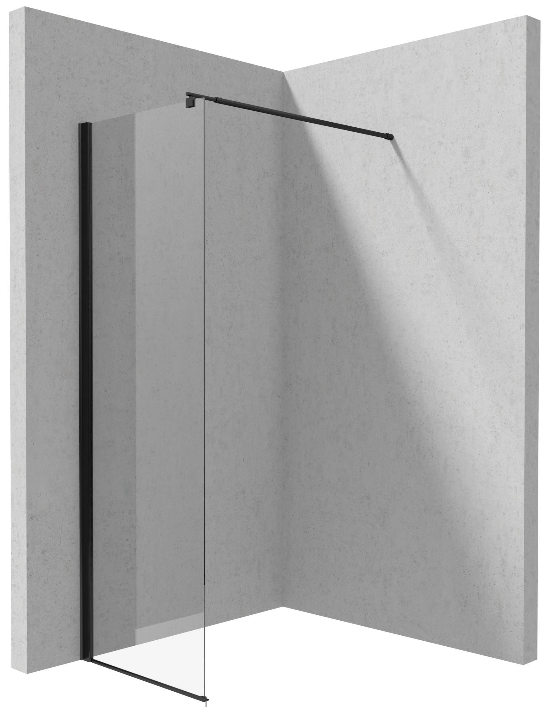 Deante Kerria Plus paroi de douche walk-in 70 cm noir mat/verre transparent KTS_N37P