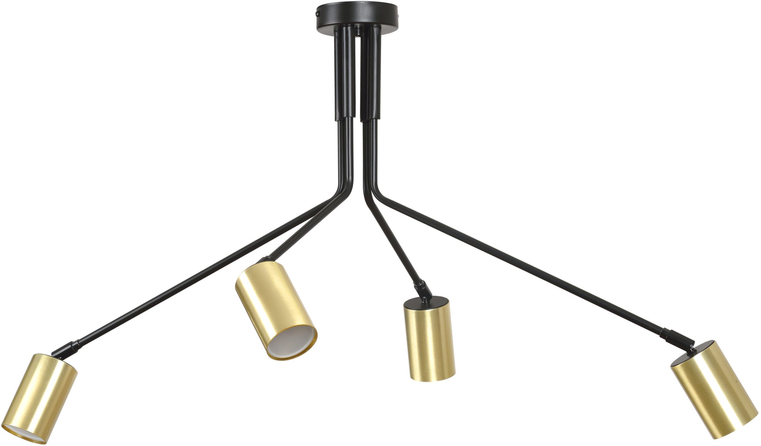 Emibig Verno plafonnier 4x8 W noir-doré 655/4