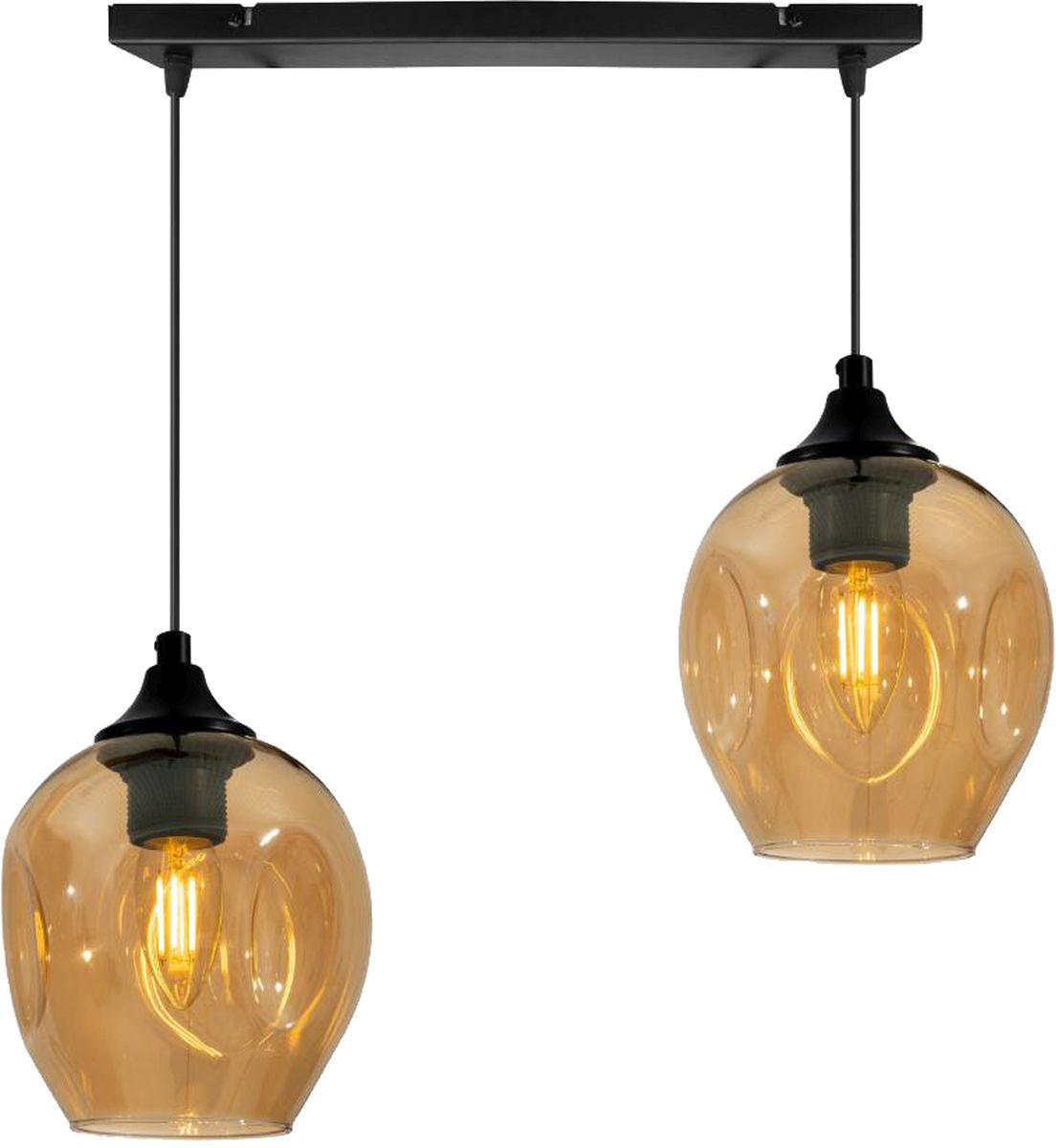 Candellux Aspa lampe suspendue 2x40 W noir-marron 32-00590