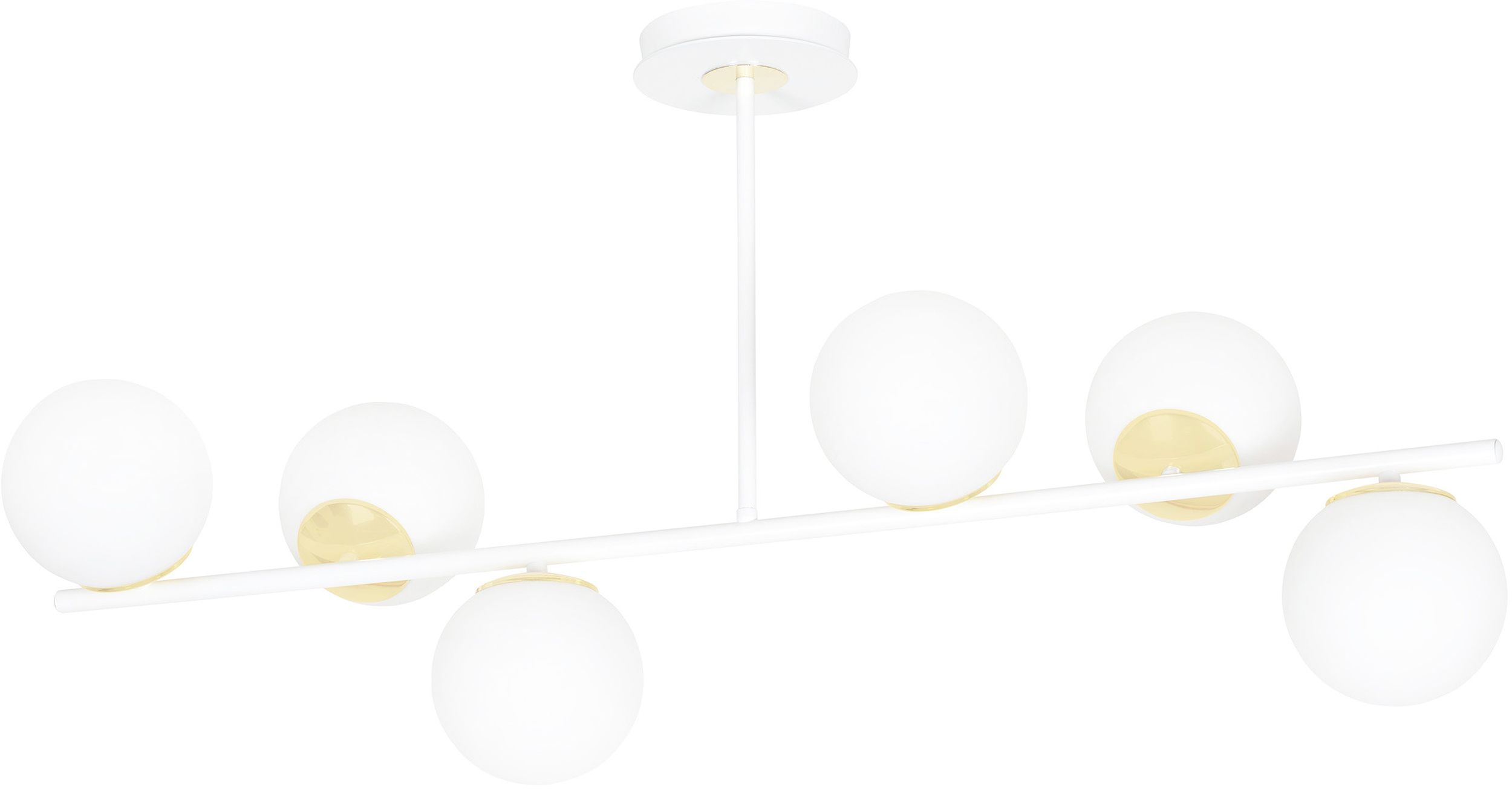 Emibig Floki plafonnier 6x10 W blanc-doré 1023/6