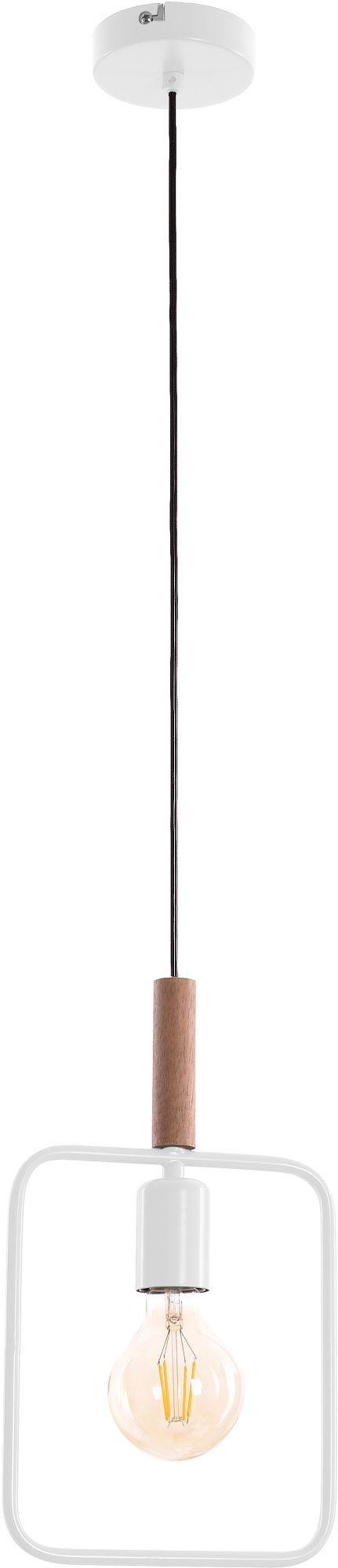 Candellux Frame lampe suspendue 1x60 W blanc-bois 31-73563