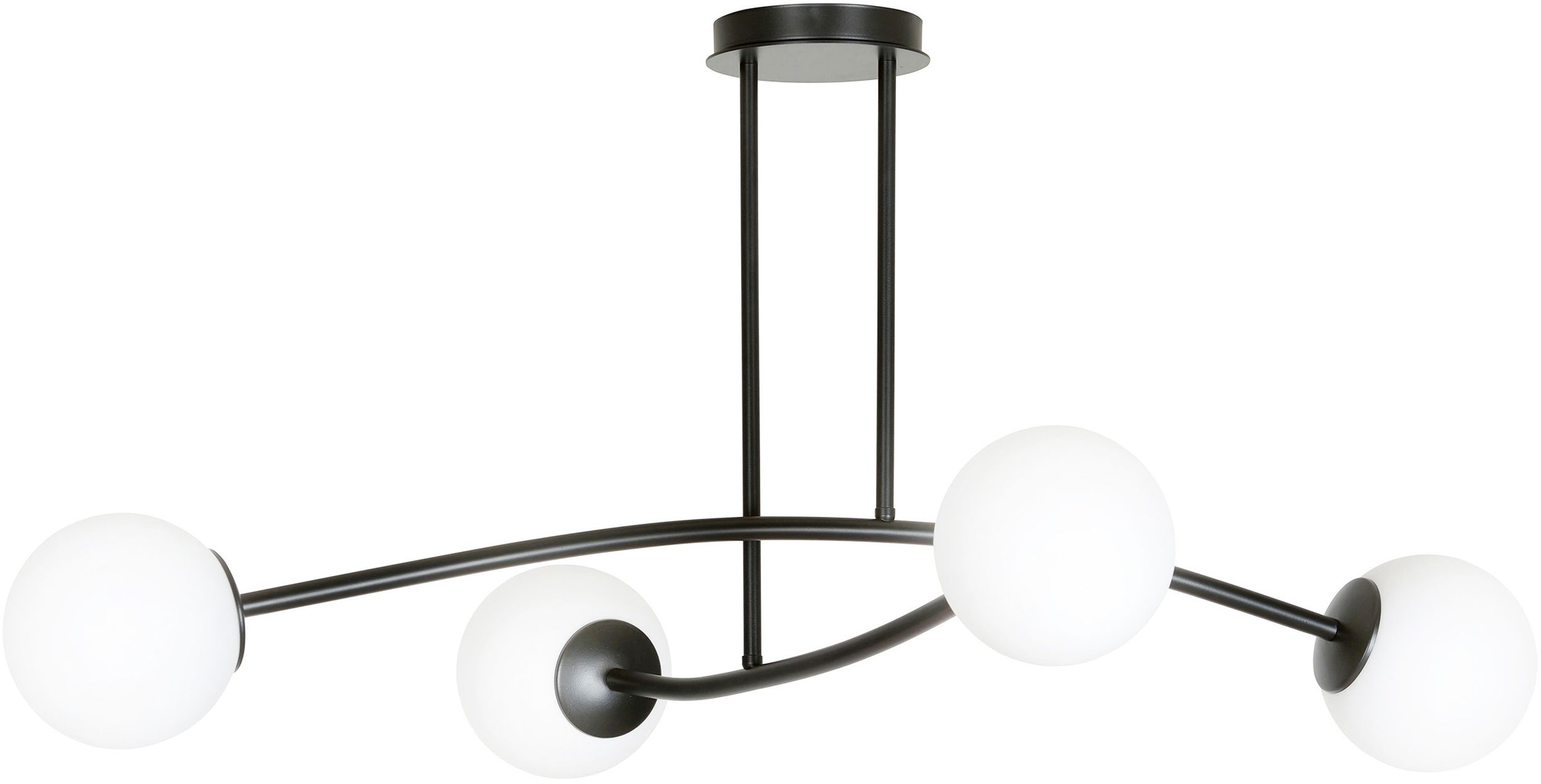 Emibig Halldor plafonnier 4x10 W noir-laiteux 1024/4
