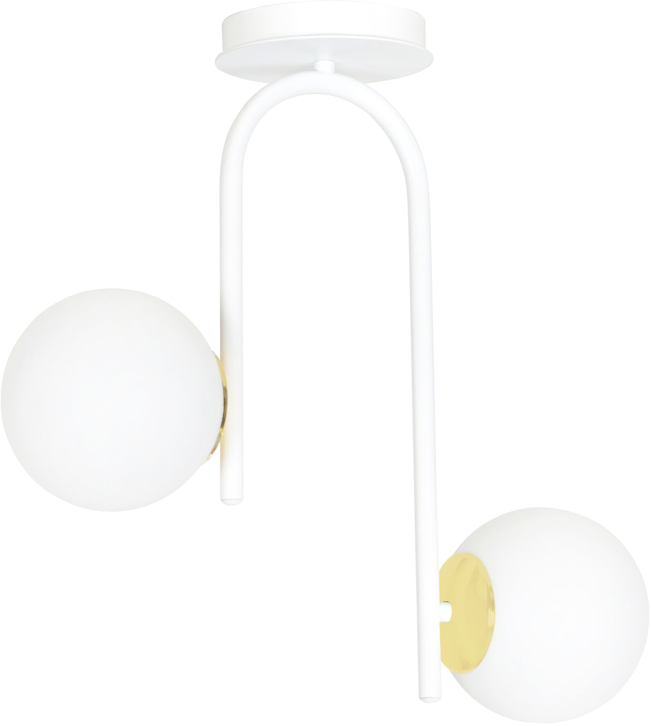 Emibig Ragnar plafonnier 2x10 W blanc-doré 1033/2