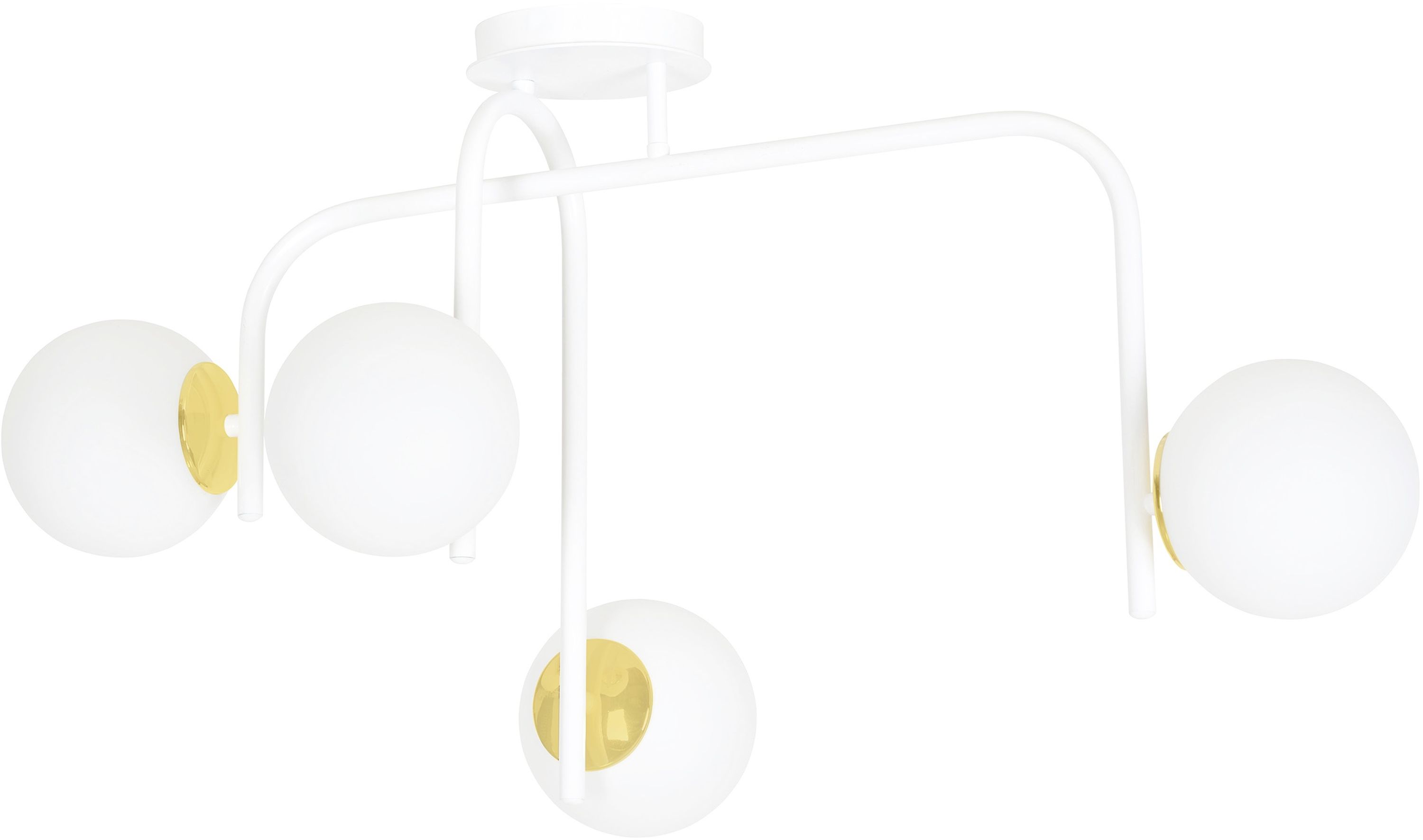 Emibig Ragnar plafonnier 4x10 W blanc-doré 1033/4B