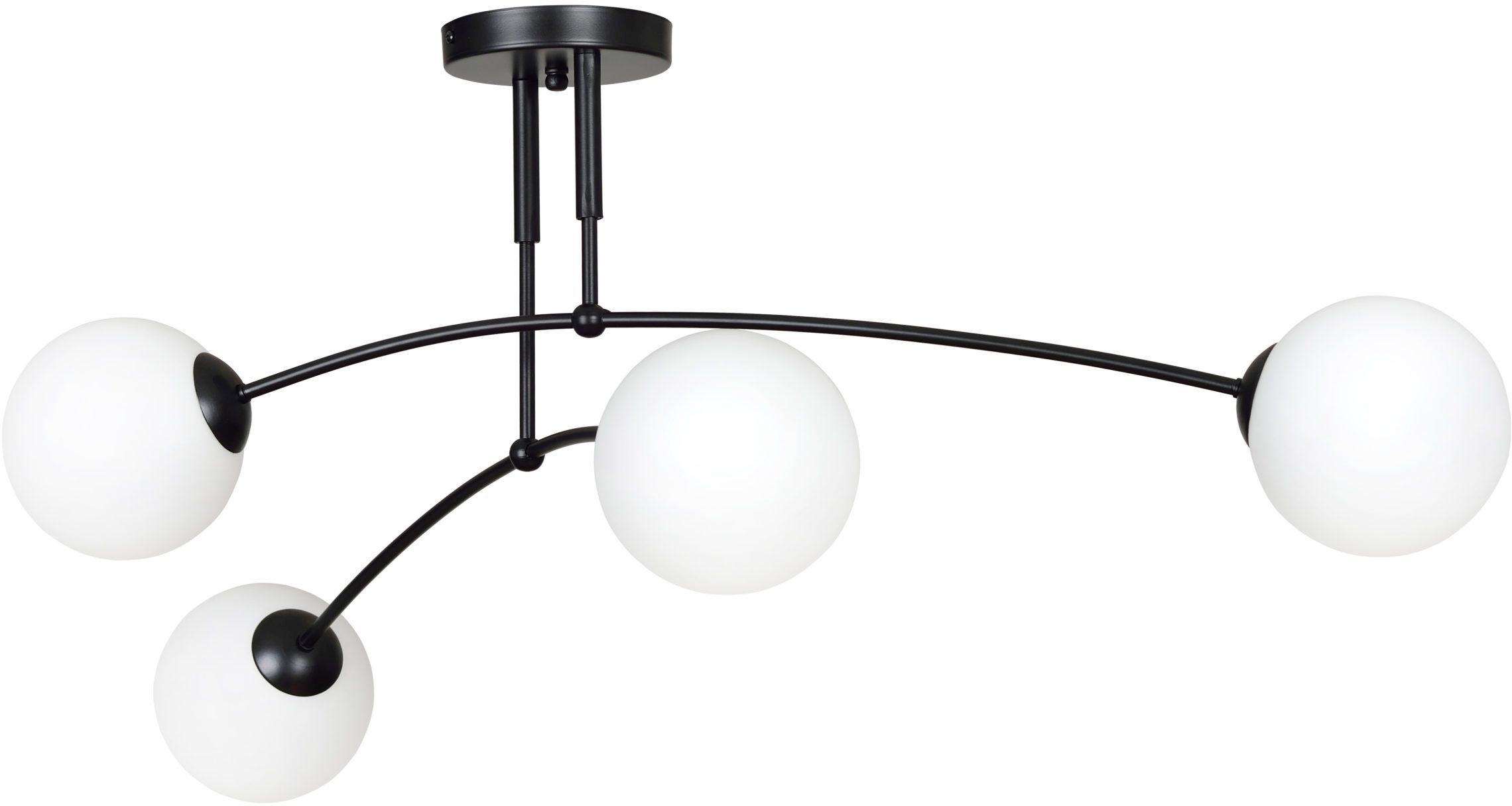 Emibig Pregos plafonnier 4x10 W noir-laiteux 670/4
