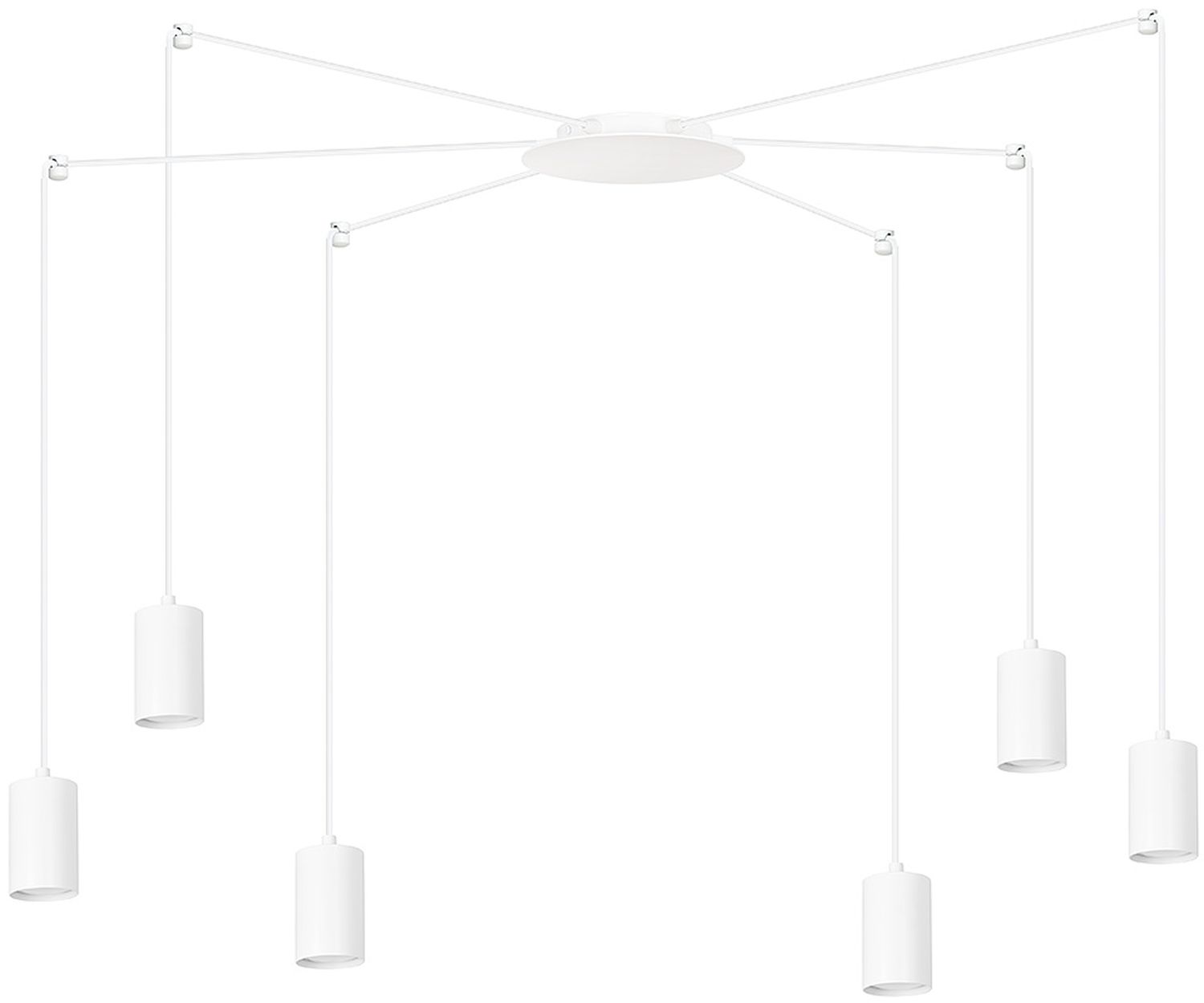 Emibig Traker lampe suspendue 6x8 W blanc 525/6