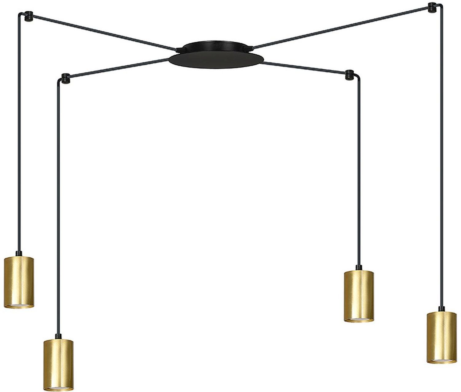 Emibig Traker lampe suspendue 4x8 W noir-doré 526/4