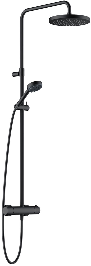 Kludi Logo Neo ensemble de douche mural avec thermostat oui noir 6808239-00