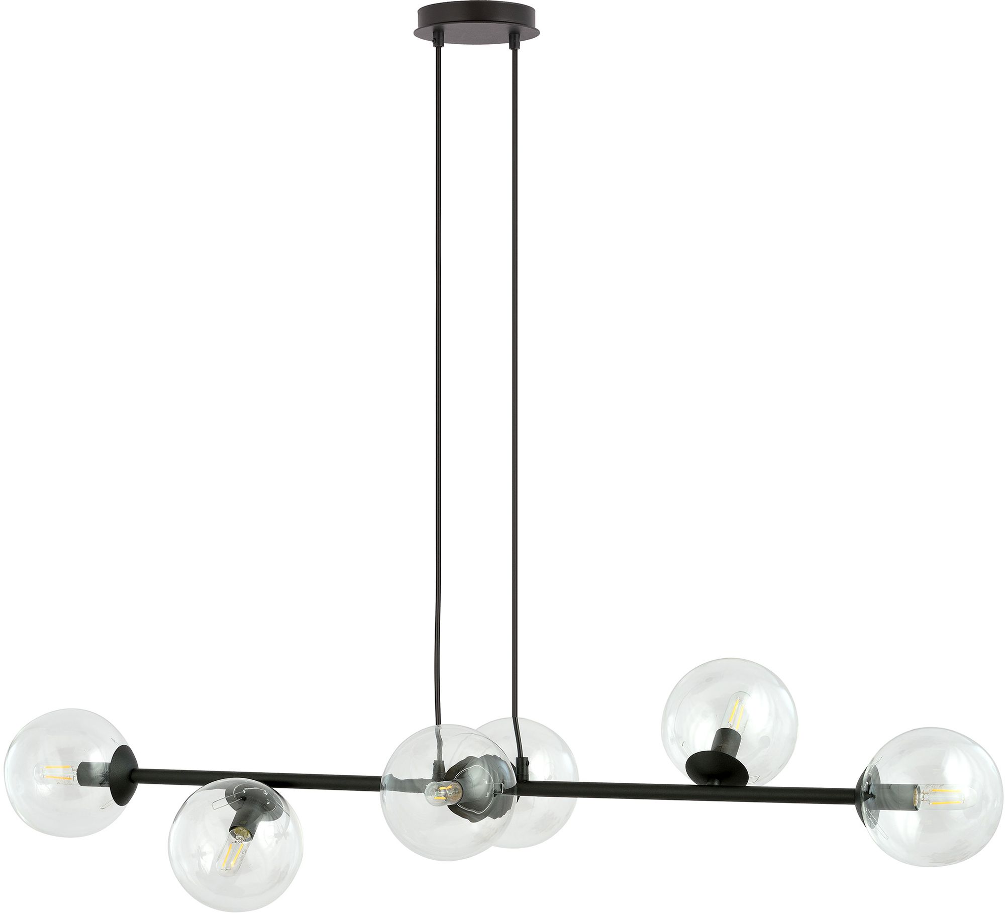 Emibig Rossi lampe suspendue 6x10 W noir-transparent 874/6
