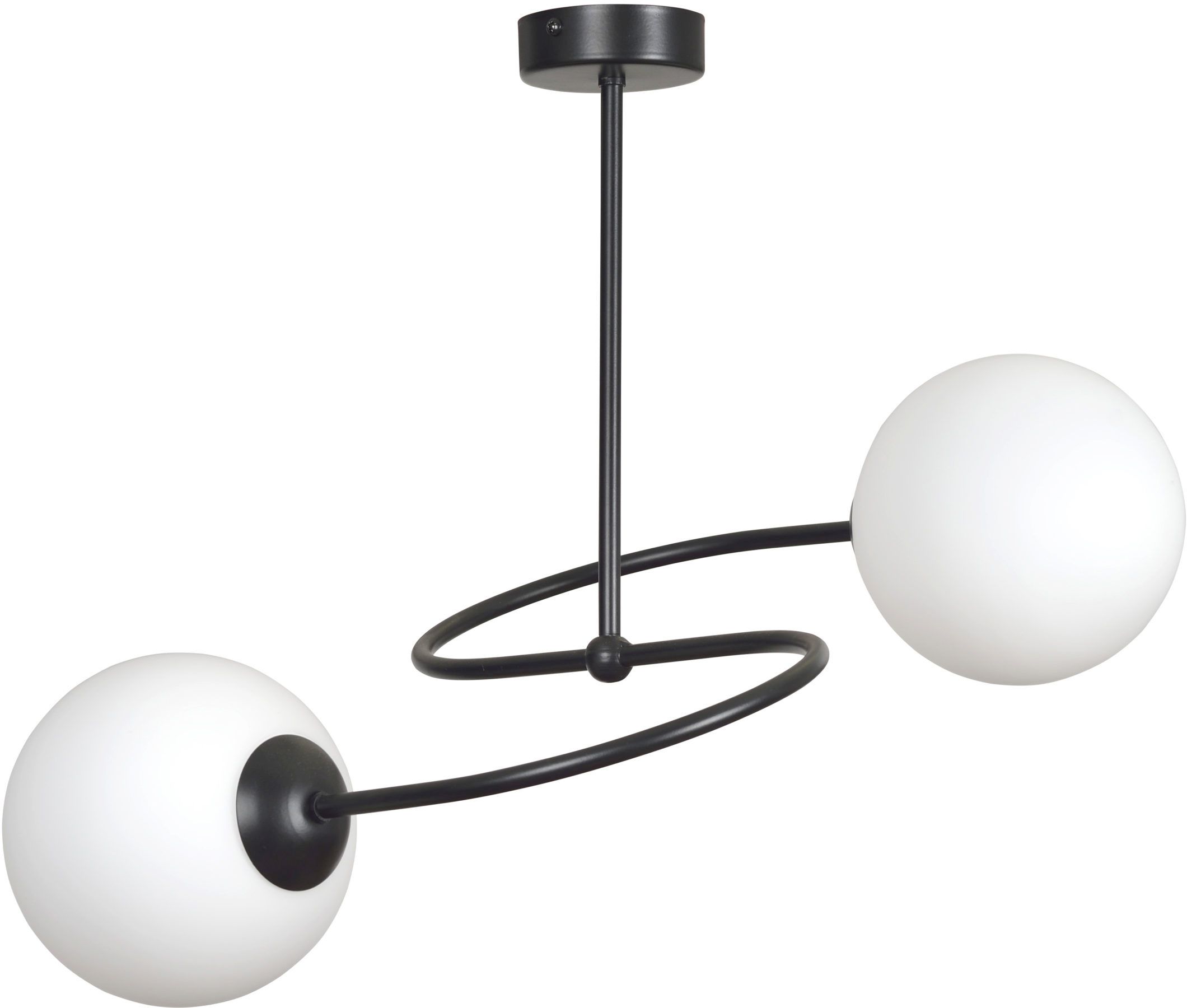 Emibig Selbi plafonnier 2x10 W noir-laiteux 734/2B