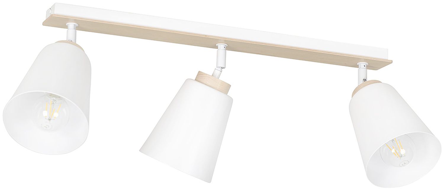 Emibig Atlas plafonnier 3x15 W blanc-bois 724/3