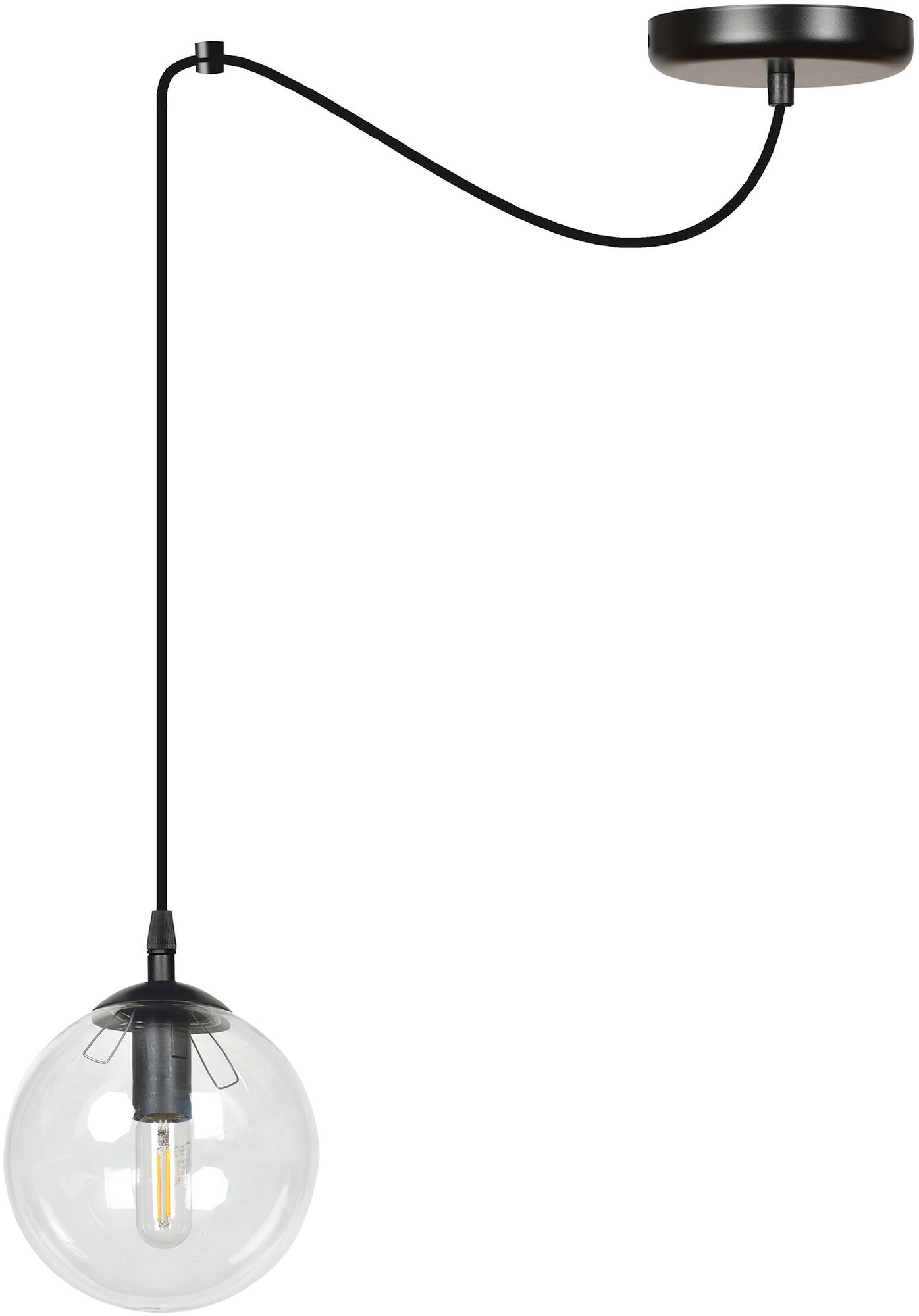 Emibig Gigi lampe suspendue 1x10 W noir-transparent 936/1